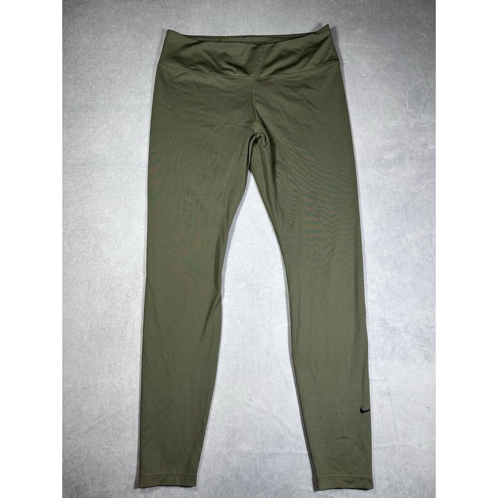 Woman’s Nike Dri-fit Leggings Olive size Large 26.5” Inseam